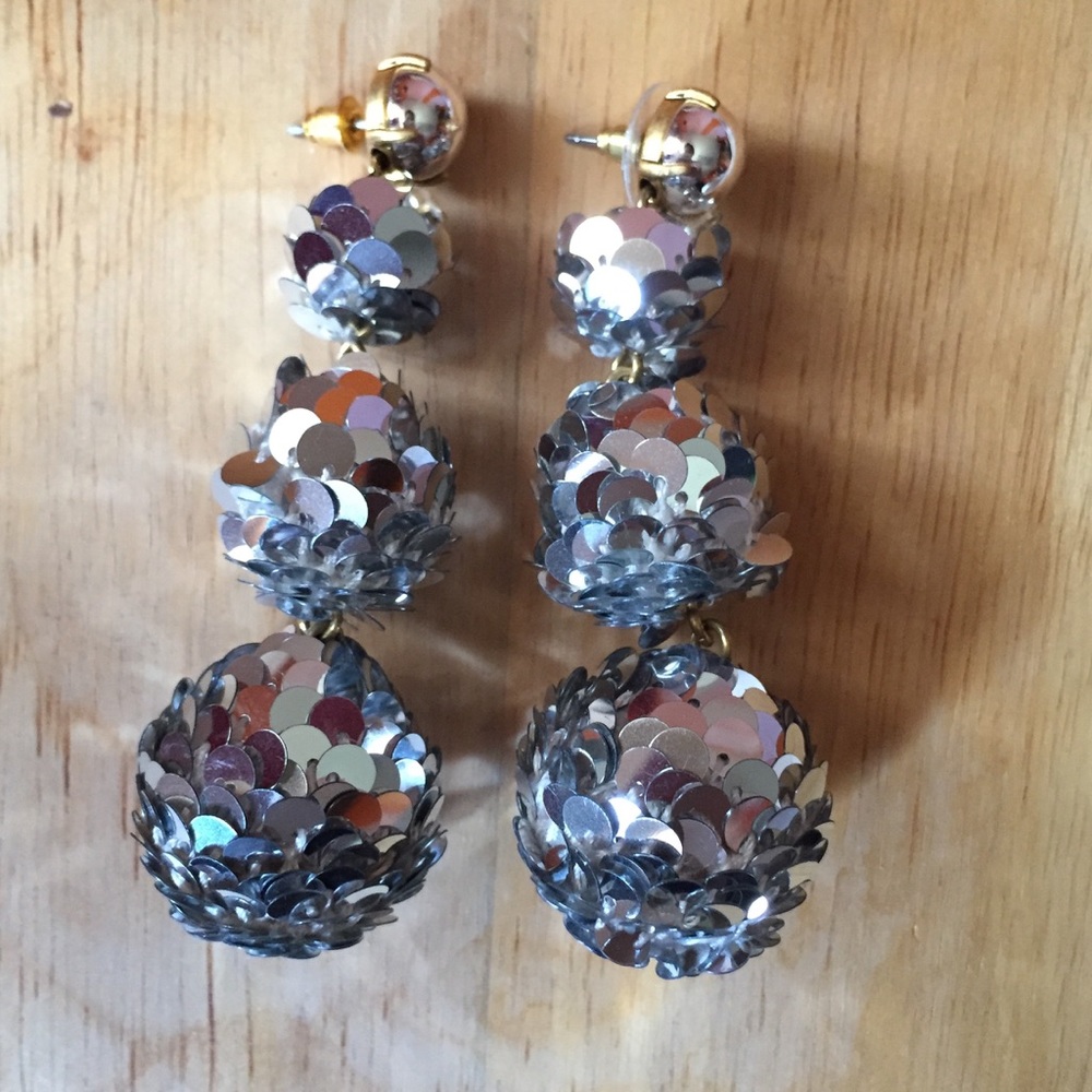 J. Crew sequin ball drop earrings